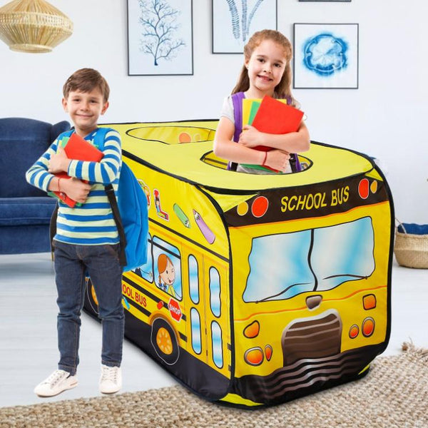 School Bus Kids Play Tent Foldable Pop Up Tent Children Baby Play House