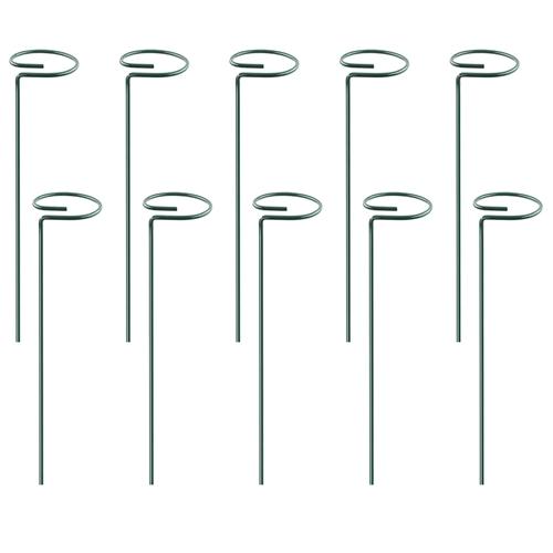 10Pcs 10in Plant Support Stakes Garden Flower Single Stem Support Stake Iron Plant Cage Support Ring For Tomatoes Orchid Lily Peony Rose Flower Amaryl