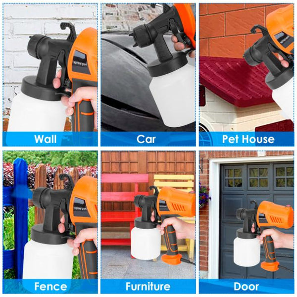 700W Electric Paint Sprayer Handheld HVLP Spray Painter Painting Spray Gun For Fences Brick Walls w/ 3 Spray Patterns 800ML Detachable Cup