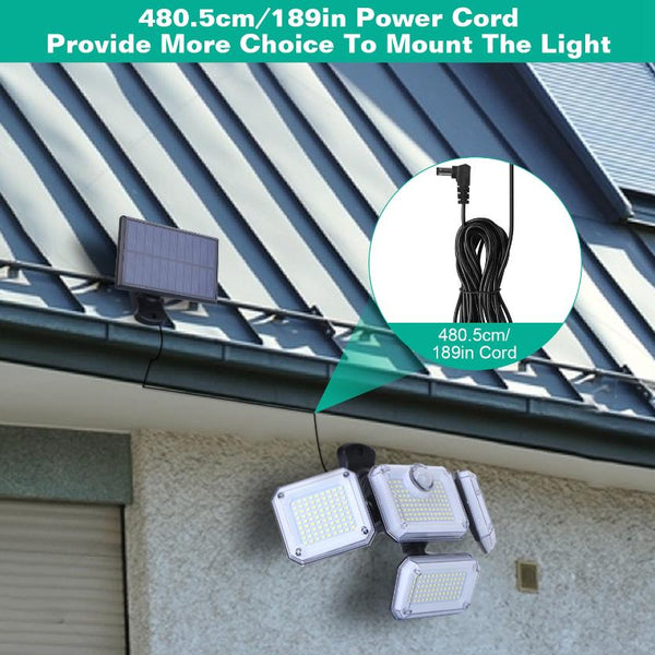 2 Pack Solar Powered Wall Lights IP44 Waterproof Motion Sensor Lamps Separate Solar Panel