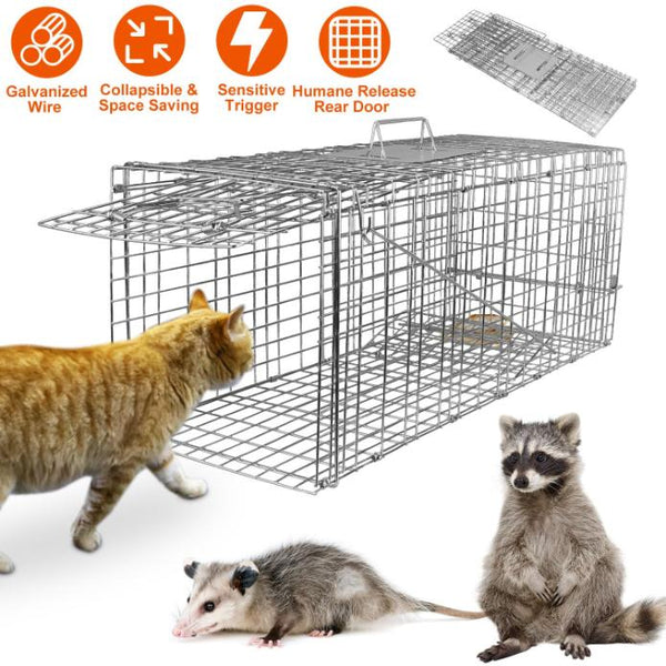 Medium Size Humane Trap Cage Catch Release Live Animal Rodent Cage Collapsible