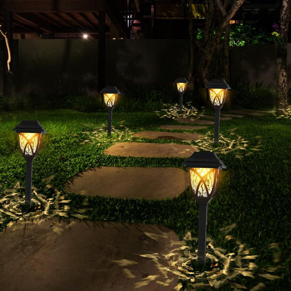 6 Pack Solar Powered Stake Light Decorative Landscape Lamps Waterproof Auto On/Off