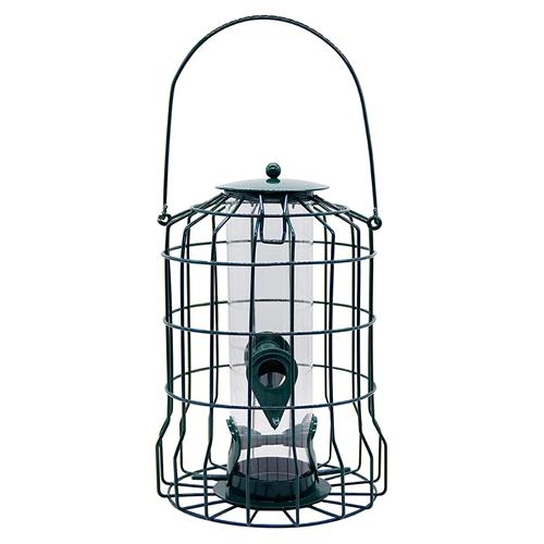 Outdoor Wild Bird Feeder Squirrel-Proof Chew-Proof Metal Hanging Seed 4 Ports Small Birds