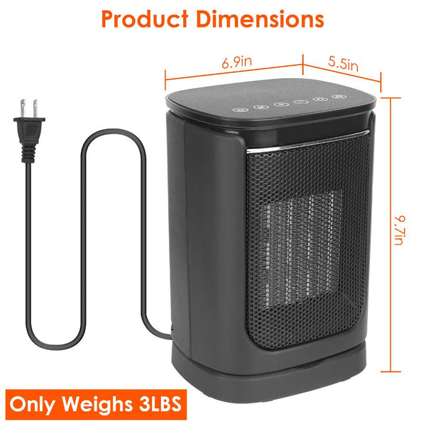 1500W Electric Space Heater Ceramic Heater Fan Oscillating Heating Fan with 3 Modes