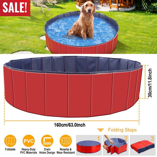 5FT Pet Swimming Pool PVC Kiddie Baby Dog Swim Pool Bathing Tub Playmat Kids Pools