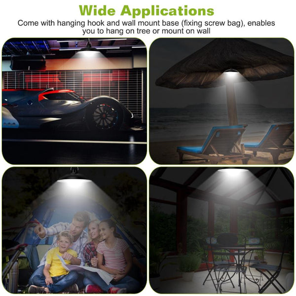 Solar Shed Light Pendant Lamp Dimmable Auto Off Sensor Hanging Lamp Patio Balcony
