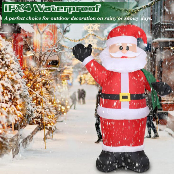 Inflatable Christmas Santa Claus Blow-up Light-up LED Waterproof Christmas Lawn Outdoor 6.4ft