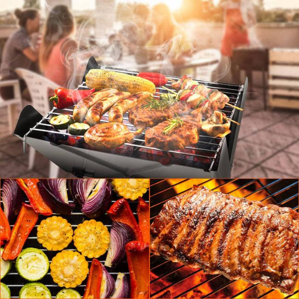 Foldable BBQ Grill Charcoal Barbecue Portable X Grill Tabletop Outdoor Smoker BBQ for Camping Picnic Outdoor Party
