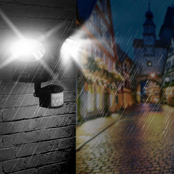 Outdoor Entryway Security Light Motion Sensor 360° Rotatable Dual Heads Solar Wall Light
