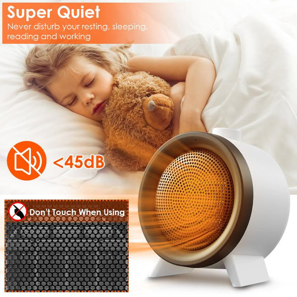1000W Electric Space Heater Ceramic Heater Fan Heating Fan with 3 Modes Fast Heating