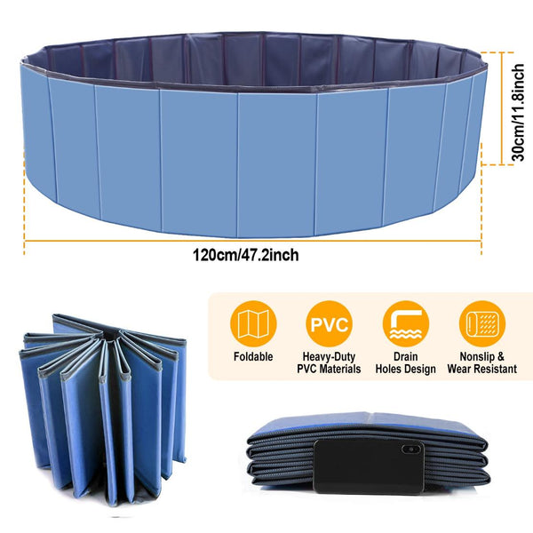 Foldable Pet Kiddie Baby Swimming Pool Dog Swim Bathing Tub Playmat Kids Pools 4 FT