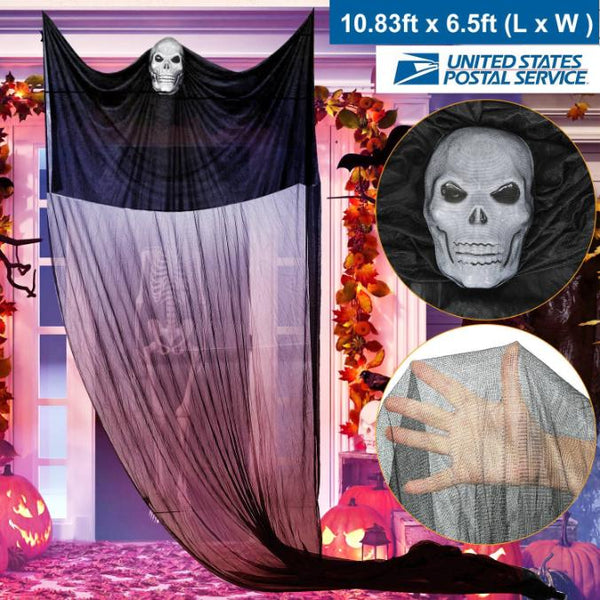 Scary Hanging Ghost Prop Halloween Skeleton Flying Ghost Animated Decoration