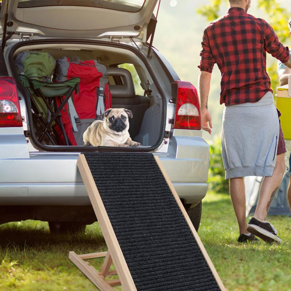 Foldable Wooden Dog Ramp Non Slip  Heights Adjustable Pet Cat Ramp Couch Car SUV