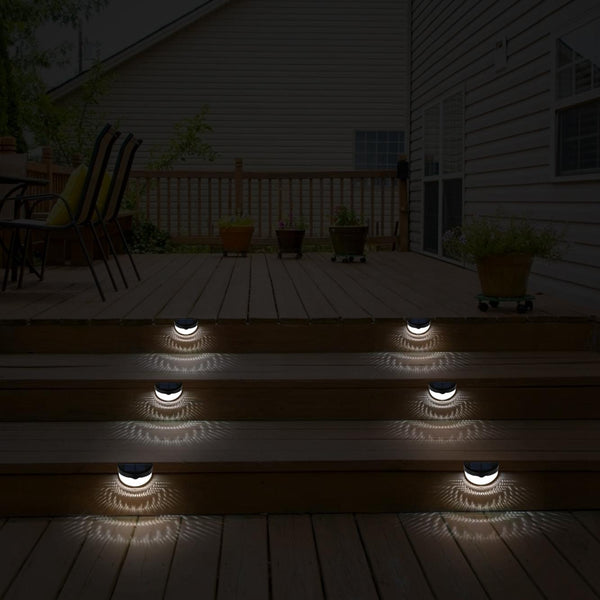 4Pcs Solar Fence Half Dome Lights Outdoor Dusk To Dawn Sensors Deck Wall Lamps