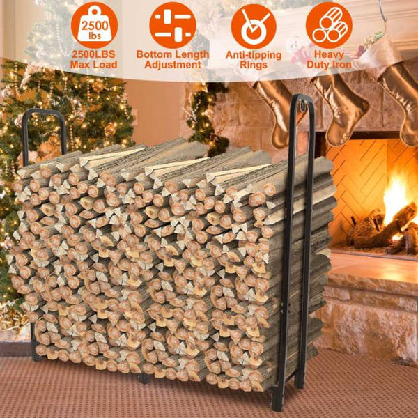 Firewood Log Rack 2500LBS Iron Wood Lumber Storage Stacking Heavy Duty Pile Lumber