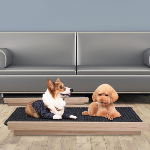 Foldable Wooden Dog Ramp Non Slip  Heights Adjustable Pet Cat Ramp Couch Car SUV
