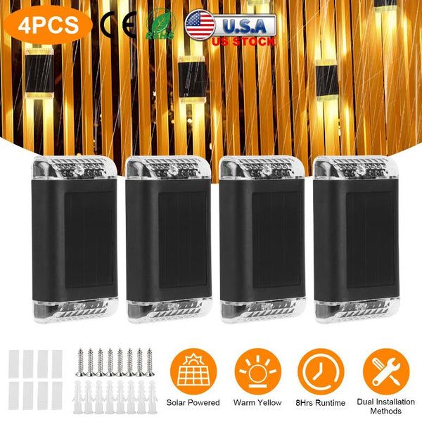 4Pack Solar Powered Wall Sconce Lights Rechargeable Optical Sensor Lamp Outdoor Lamps