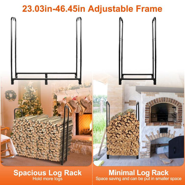 Firewood Log Rack 2500LBS Iron Wood Lumber Storage Stacking Heavy Duty Pile Lumber