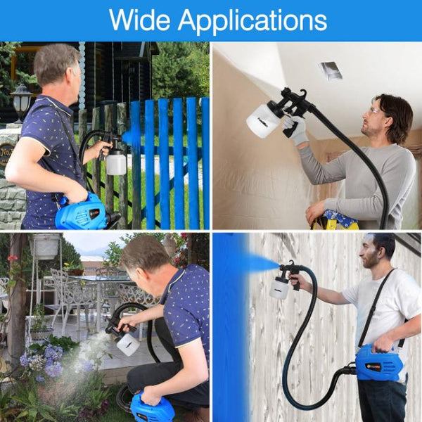 800ML Paint Spray Painter 650W Paint Sprayer Machine 800ML/Min Output HVLP Oil Primer Water Sprayer w/ 3 Spraying Patterns Motor Strap Detachable Cont