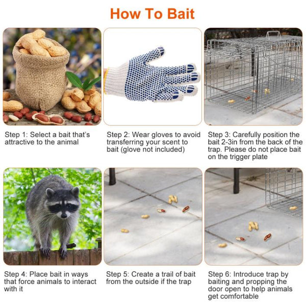 Medium Size Humane Trap Cage Catch Release Live Animal Rodent Cage Collapsible