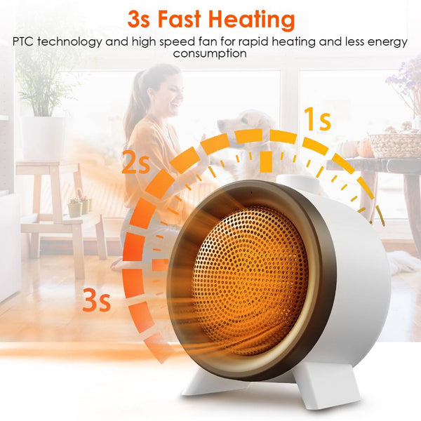 1000W Electric Space Heater Ceramic Heater Fan Heating Fan with 3 Modes Fast Heating