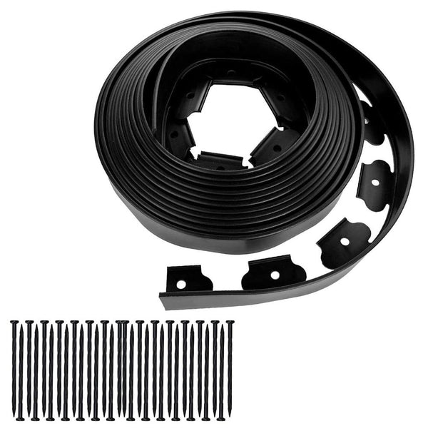 No-dig Landscape Edging Kit 32.8FT Plastic Garden Border 30 Stakes Flower Tree Beds