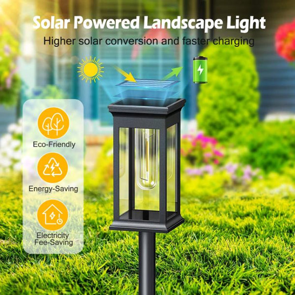 6 Pack Solar Powered Stake Lights Outdoor Pathway Decorative Landscape Lamps