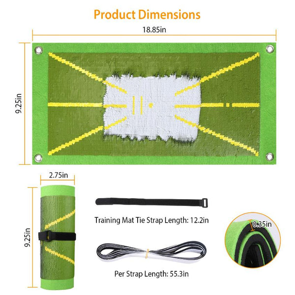 Golf Training Mat for Swing Path Feedback Practice Pad Portable Rolling Golf Training Aid