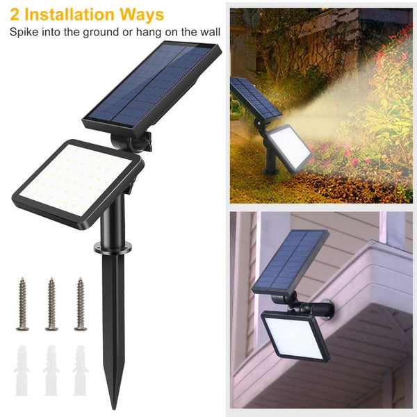 48 LEDs Solar Spotlight Outdoor Light Sensor Wall Lawn Garden Lamp Waterproof