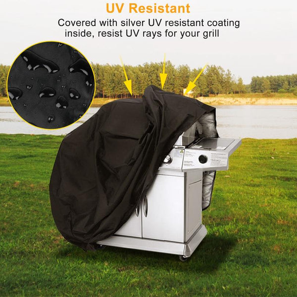 BBQ Grill Cover Weather Resistant Outdoor Barbeque UV Resistant Adjustable Straps 57-inch