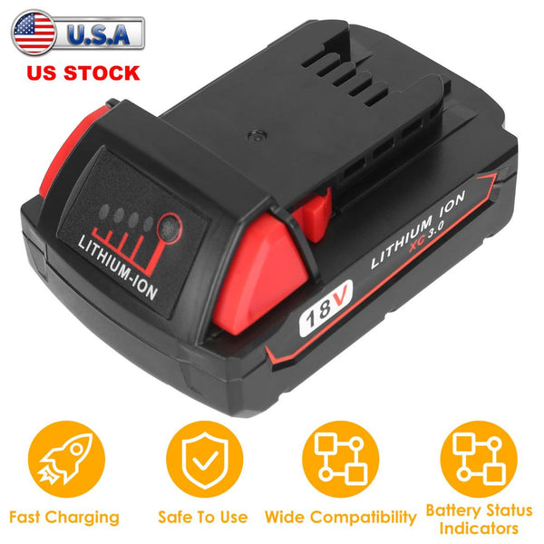 18V Battery Replacement Compatible with Milwaukee M18 Cordless Power Tool Lithium Battery