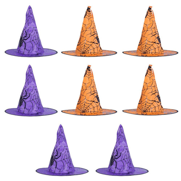 8 Pack Witch Hat Hanging String LED Light Glowing Halloween Decoration 8 Lighting Modes