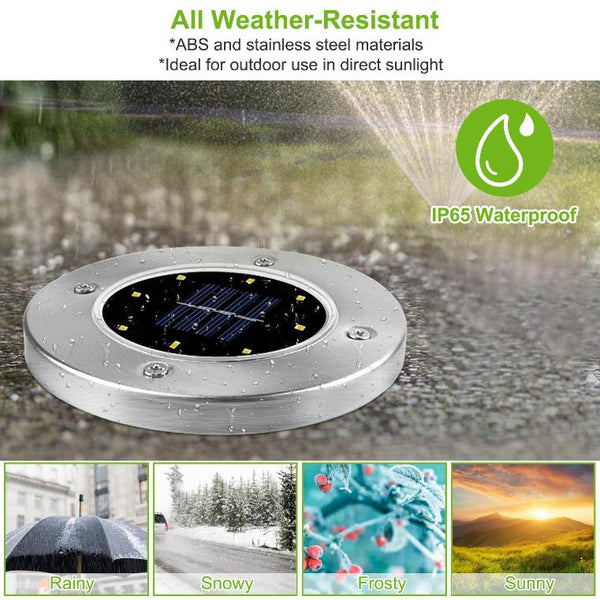 4 Pack Solar Powered Ground Light Outdoor Waterproof In-Ground Stake Path Lamps