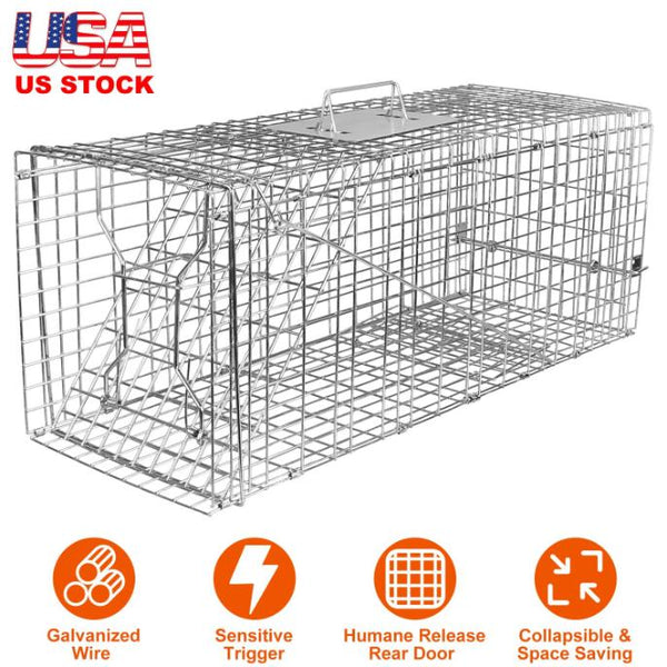 Medium Size Humane Trap Cage Catch Release Live Animal Rodent Cage Collapsible