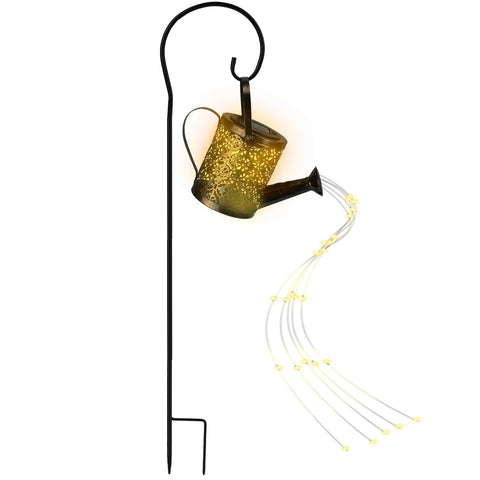 Solar Powered Watering Can Garden Stake Light LED Garden Fairy Decoration