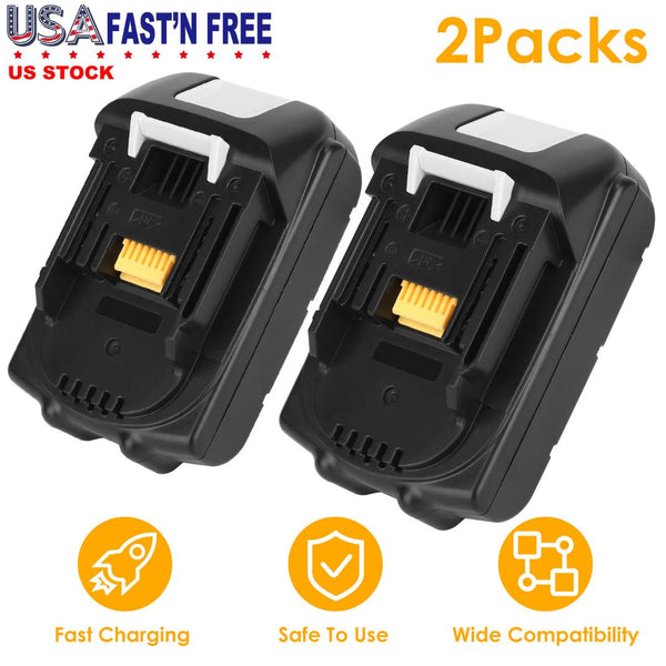 2 Pack 18V Li-ion Power Tool Battery Replacement Fit for Makita