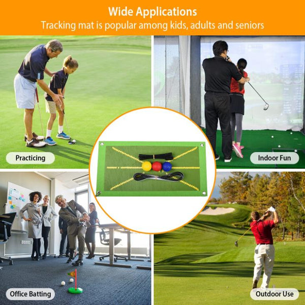 Golf Training Mat for Swing Path Feedback Practice Pad Portable Rolling Golf Training Aid