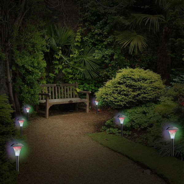 4 Pack Solar Garden Lights Outdoor Pathway Lights Color Changing Landscape Lamps