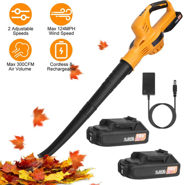 Cordless Leaf Blower Handheld Electric Battery Powered Air Blower Max 124MPH