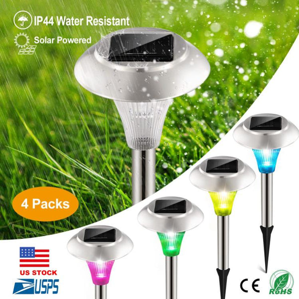 4 Pack Solar Garden Lights Outdoor Pathway Lights Color Changing Landscape Lamps