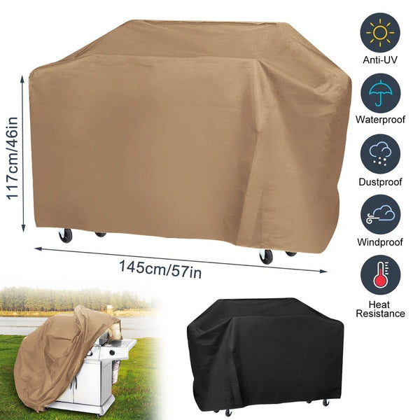 BBQ Grill Cover Weather Resistant Outdoor Barbeque UV Resistant Adjustable Straps 57-inch
