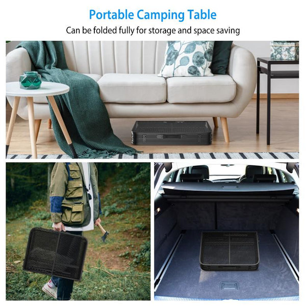 Foldable Camping Table Collapsible Picnic Aluminum Alloy Grill Stand 88LBS Max Load Height Adjustable BBQ Table