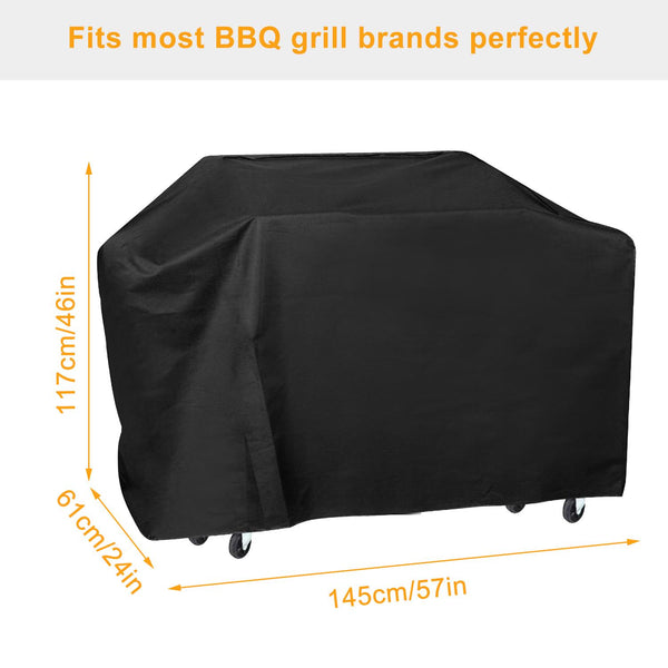 BBQ Grill Cover Weather Resistant Outdoor Barbeque UV Resistant Adjustable Straps 57-inch