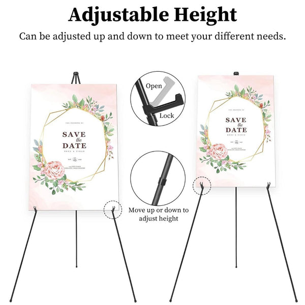 2 Pack Easel Stand A Frame Tripod for Display Iron Alloy Wedding Poster Art Drawing Meeting