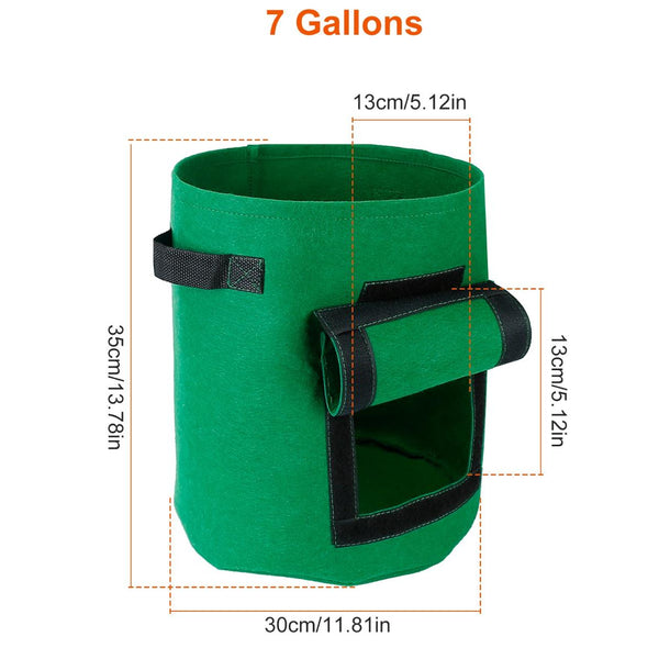 2Pack Plant Growing Bags Potato Vegetable Planter Bags Breathable Planting Fabric Pots w/ Harvest Window 5Gallons