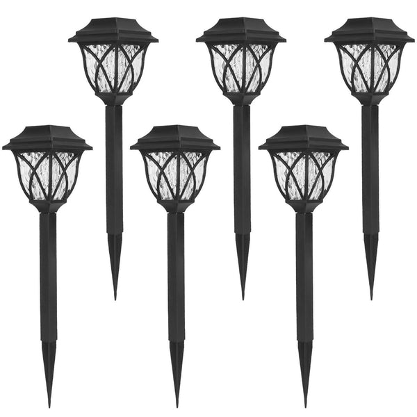 6 Pack Solar Powered Stake Light Decorative Landscape Lamps Waterproof Auto On/Off