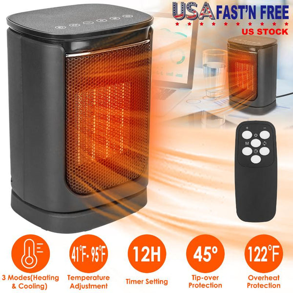 1500W Electric Space Heater Ceramic Heater Fan Oscillating Heating Fan with 3 Modes