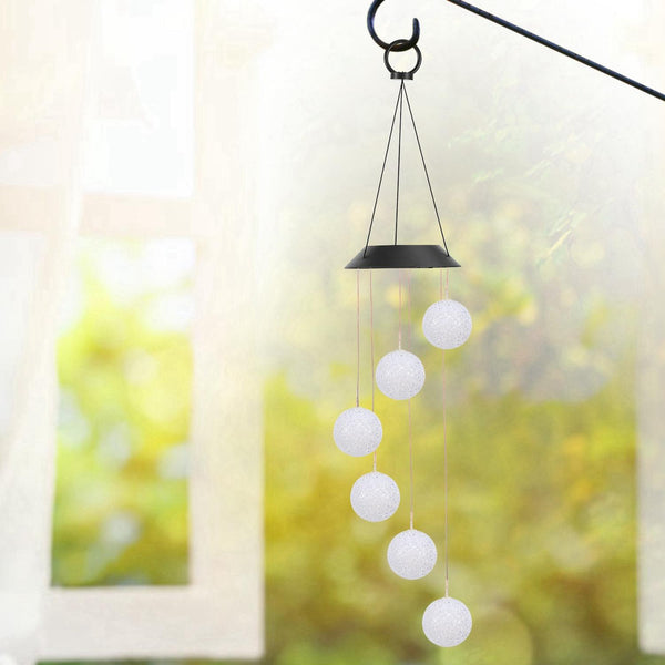 Solar Powered LED Ball Wind Chimes Color Changing LED String Light Garden Patio Decor