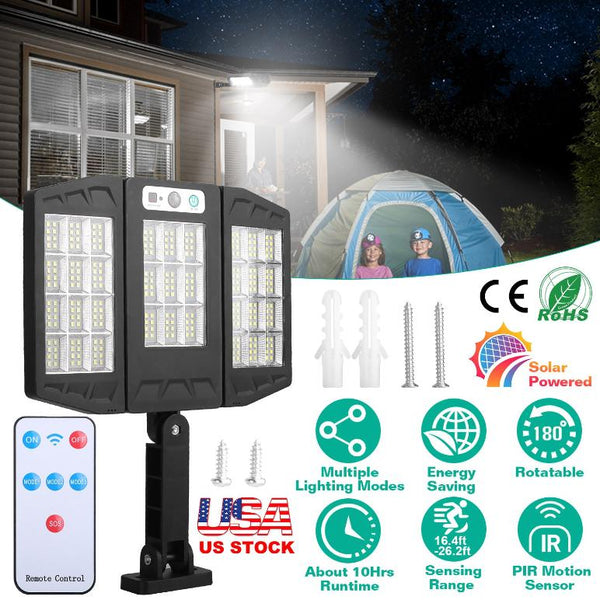 Solar Wall Light Outdoor 264Pcs LED Beads Motion Sensor Wireless Lamps Waterproof Lighting
