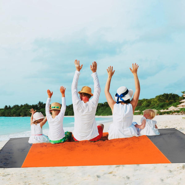 Sand Proof Picnic Blanket Water Resistant Camping Beach Mat 4 Anchors 2-3 People